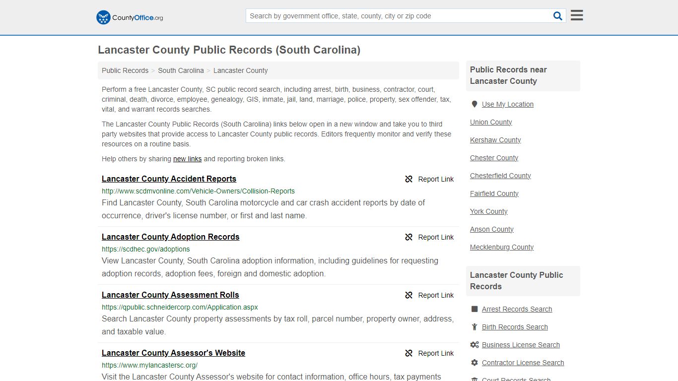 Lancaster County Public Records (South Carolina) - County Office