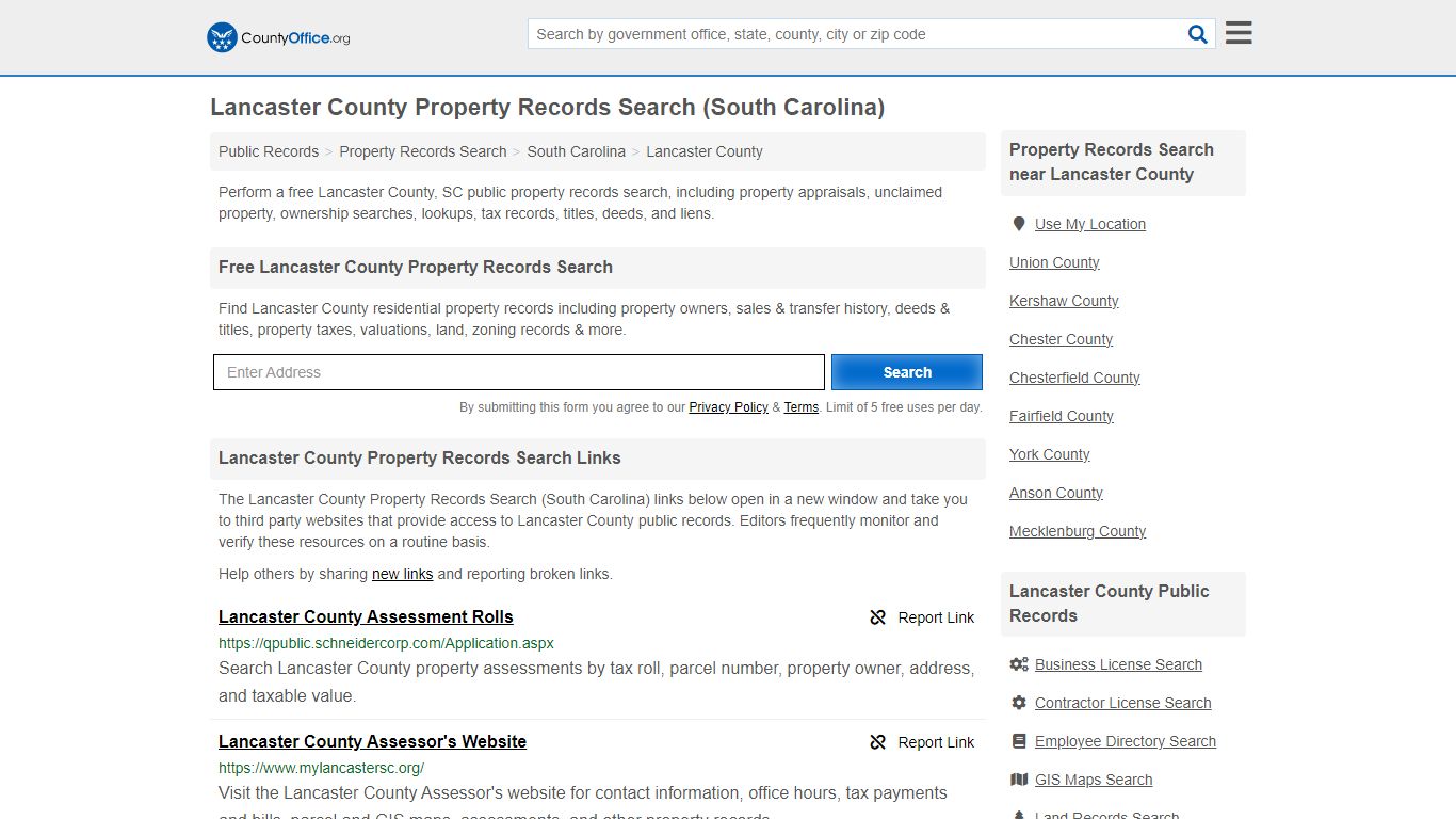 Lancaster County Property Records Search (South Carolina) - County Office